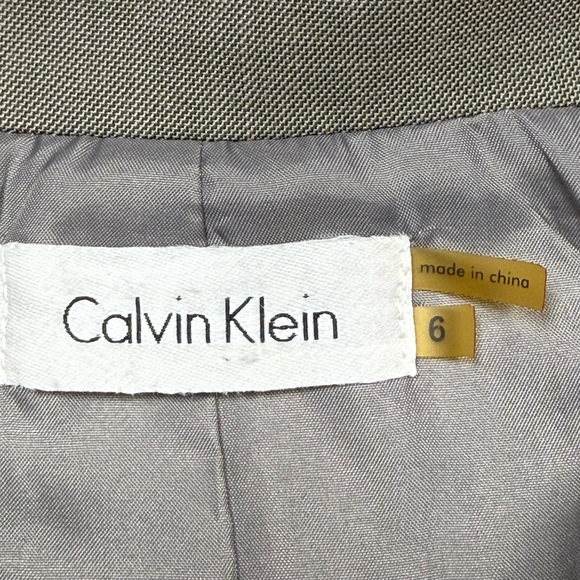 Calvin Klein Womens Gray Taupe A Line Midi Dress Collared Cap Sleeve Size 6 - Picture 9 of 10